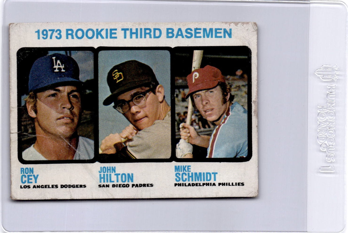 1973 Topps #615 1973 Rookie Third Basemen (Ron Cey / John Hilton / Mike Schmidt)