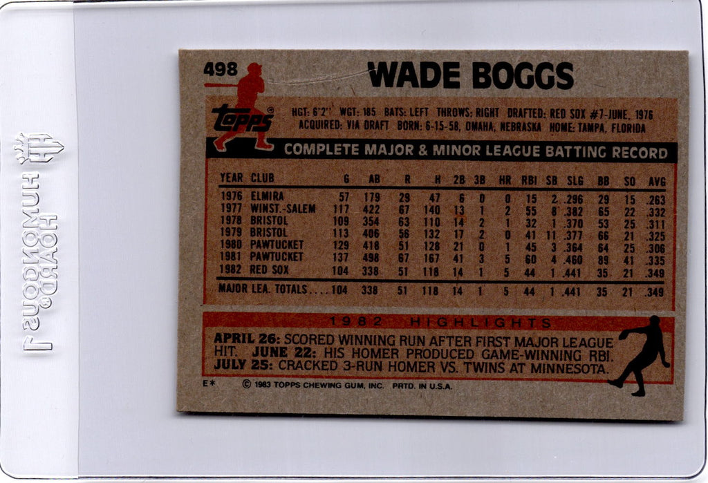 1983 Topps #498 Wade Boggs
