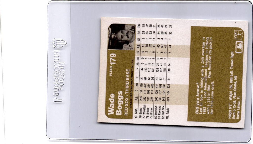 1983 Fleer #179 Wade Boggs