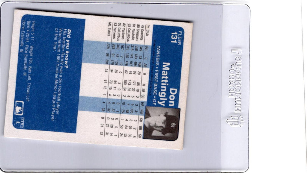 1984 Fleer #131 Don Mattingly